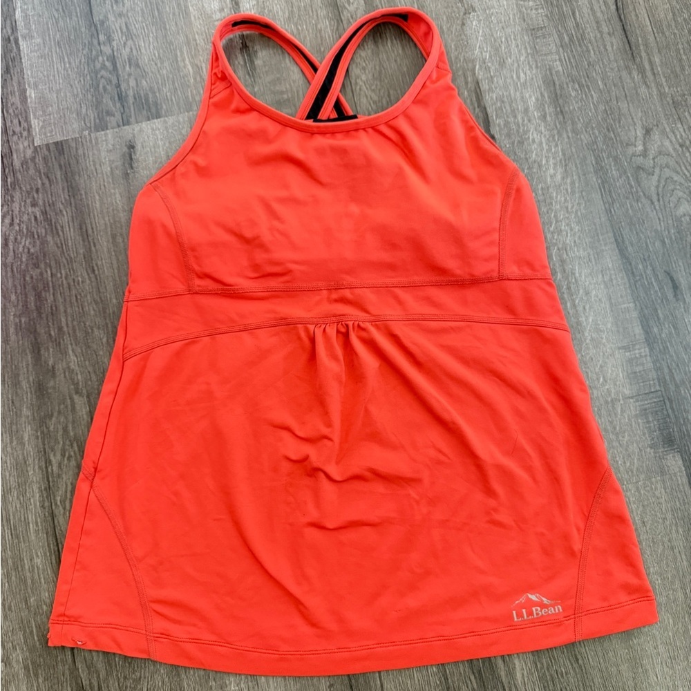 LL Bean Coral Orange Active Dress Athletic Workout Tank Top